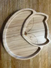 1 Conjunto de alimentación de bebé comida placas placa de bambú ovejas impermeable Tenedor de silicona cuchara BPA libre de vajilla de los niños vajilla