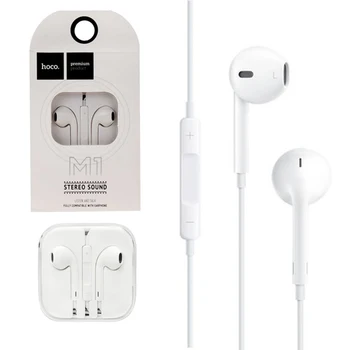

Наушники Earpods дизайн очень высокого качества с насышенным звуком HOCO M1 , штекер 3,5