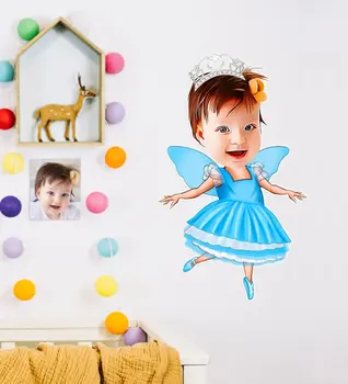 

Personalized Female Child Ballerina Caricature Of Wall Sticker (50x70cm)