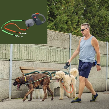 

Dual Dog Leash 3 M Automatic Retractable Rope Necklace Dog Chain Walking Leash For Dog Walker Pet Dog Products