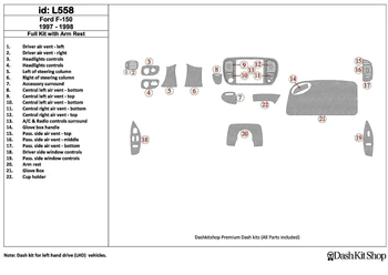 

Interior trim for Ford F-150 1997-1998. Set L558.
