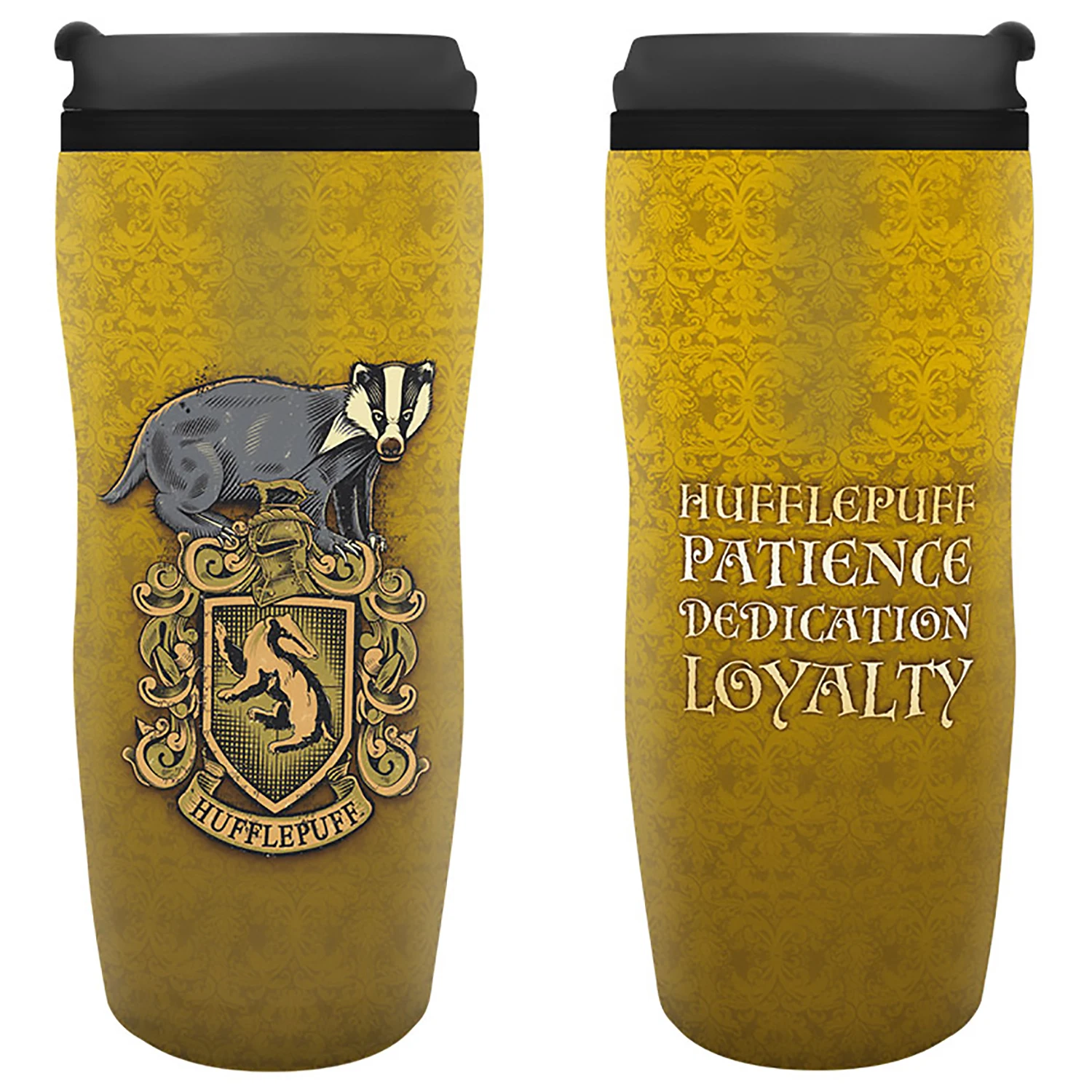 Harry Potter Hufflepuff Double Vacuum Cup Portable Coffee Mug Drink Water Bottle 