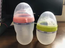 Biberones de silicona para bebé, Verde Botella/rosa, 5 oz y 8 oz, 2 paquetes, sin BPA