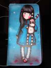 Cartera larga con estampado de dibujos animados para mujer, billetera de lona de alta calidad, duradera, estándar, de gran capacidad