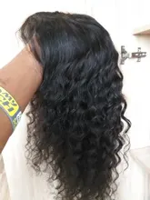 Miss-pelucas de cabello humano brasileño para mujeres negras, sin pegamento, ondas profundas rizadas, 13x4, con encaje Frontal, Frontal suizo, mojado y ondulado