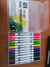 Conjunto de rotuladores de doble punta, Set de 12-120 rotuladores para dibujo artístico, obra de arte con acuarela