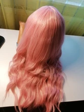 ALAN EATON-Pelucas sintéticas para mujer, cabelleras de contextura ondulada, largas, de color negra y rosada, con degradado, de pelo natural de fibra de alta temperatura