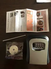 Caja de almacenamiento de llaves de montaje en pared, organizador de caja de seguridad con combinación de 4 dígitos, contraseña, cerradura con código de seguridad, sin tecla de inicio