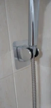 Cabezal de ducha de mano autoadhesivo ajustable, soporte de ducha de baño montado en la pared, pulido cromado