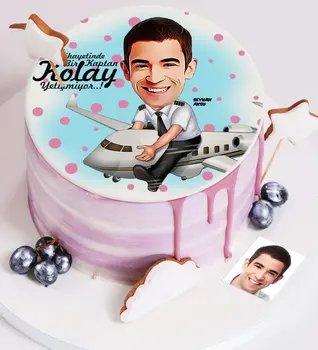 

Personalized Mr Captain Pilot Cartoon Printed Age Cake For Edible Sugar Paper-1