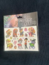 Juguetes De Tatuajes de la patrulla canina para niños, pegatinas de papel de tatuaje, pasta impermeable para fiesta, regalo de cumpleaños