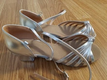 Zapatos de salón tango salsa Latino para niñas, zapatos de tacón bajo, 20 colores