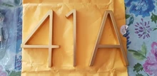 125mm Golden Floating Modern House Number Satin Brass Door Home Address Numbers for House