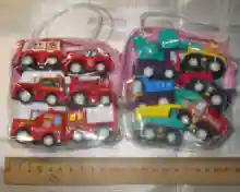 6 uds juguete de modelo de coche atrás coche vehículo móvil camión de bomberos modelo Taxi chico Mini juguetes regalo Diecasts juguete para los niños