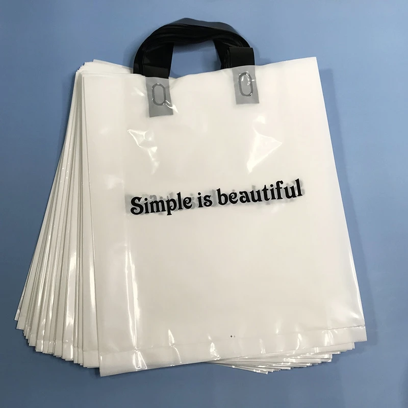Custom poly bag soft loop handles LDPE/HDPE Shopping clear plastic bag for  clothing packaging - AliExpress