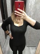 Body de manga larga para mujer, ropa de calle, Sexy, ceñido, cuello cuadrado, en la entrepierna entallado, monos básicos negros, Top