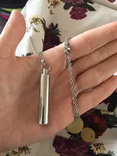 ZORCVENS-collar con colgante de cápsula para hombre y mujer, colgante cilíndrico abierto de Color plata, joyería de recuerdo de acero inoxidable