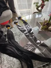 Mechones de pelo liso peruano, extensiones de cabello humano, Color Natural, 1/3 mechones, no Remy