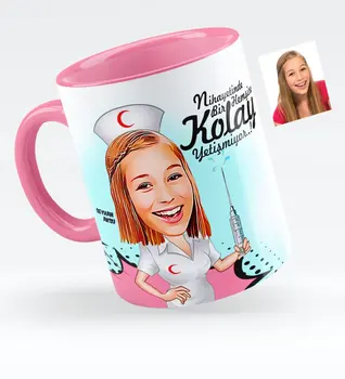 

Personalized Nurse Caricature Of Pink Mug cup-1