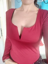 Body Sexy con cuello de pico profundo para mujer, mono de manga larga ajustado para oficina, negro, mono de fiesta para Club, ropa informal para mujer