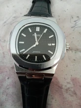 PLADEN-Reloj de pulsera de cuarzo para hombre, de negocios, de lujo, a la moda, correa de acero inoxidable, azul degradado, reloj calendario a prueba de agua