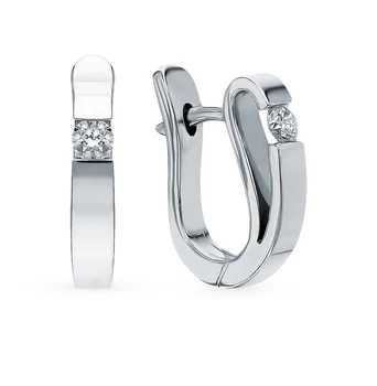 

Gold earrings with diamonds sunlight sample 585