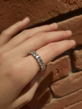 Huitan-anillos de promesa de amor para mujer, joyería de boda, cristal cuadrado pavimentado, circonita, anillo de compromiso de boda elegante, nuevo