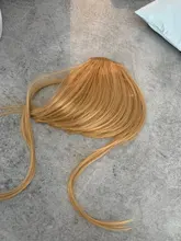 XINRAN-flequillo postizo de pelo sintético, extensión de cabello con Clip, flequillo de aire, negro y marrón