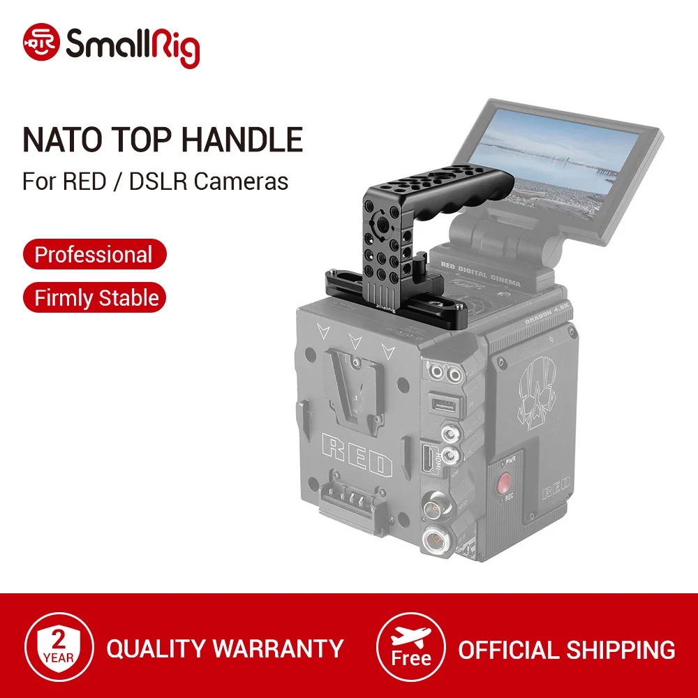 SmallRig Топ Ручка для камеры ручка сыра с рейкой Nato и Arri локационные булавки красной