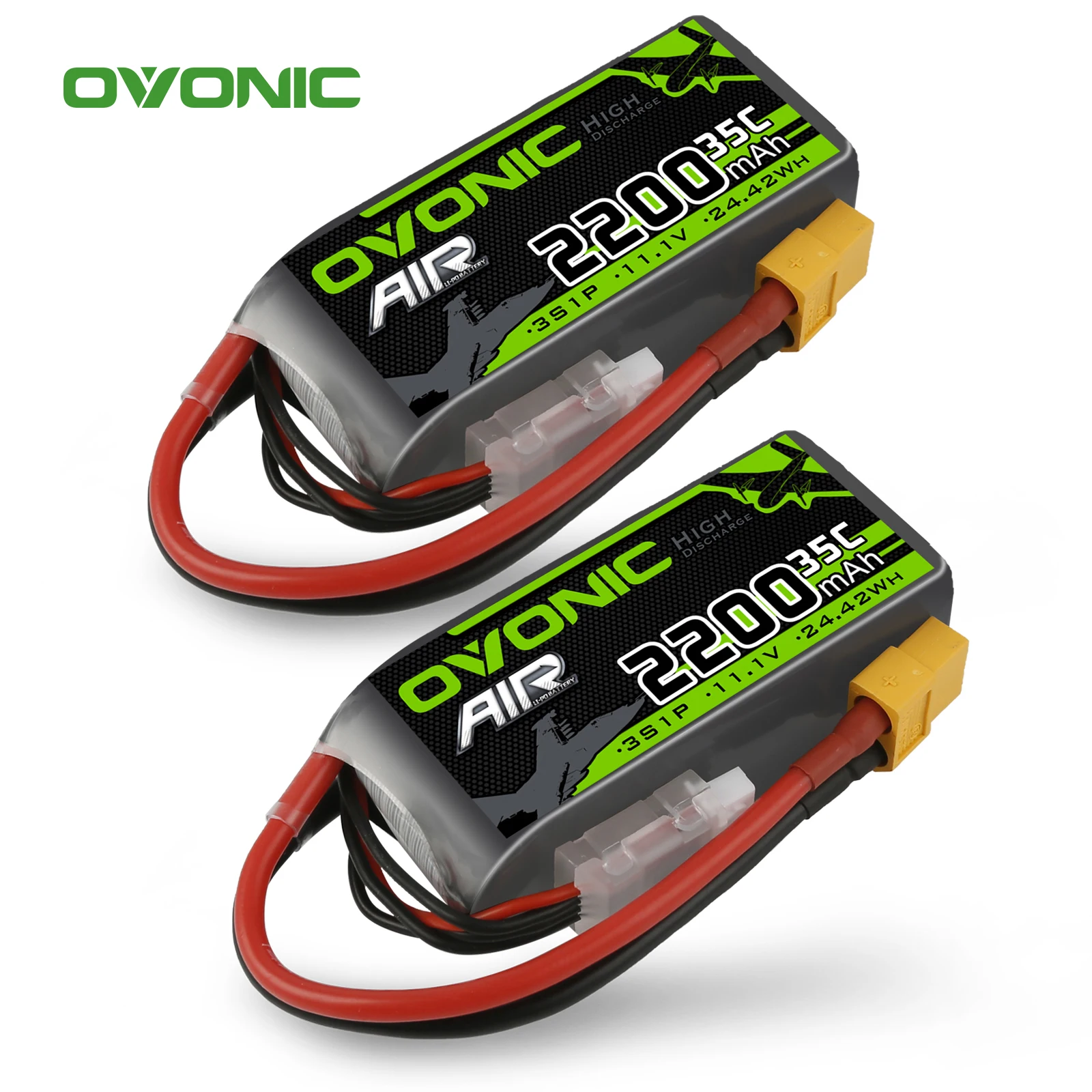 

Литий-полимерный аккумулятор Ovonic 3S 11,1 В 35C 2200 мАч с разъемом XT60 для радиоуправляемого FPV самолета квадрокоптера вертолета дрона гоночной модели хобби 2 шт.