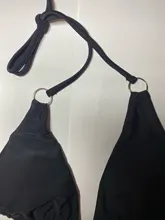 Hirigin-Bikini femenino fluorescente con cuello para atar nudo, traje de baño fluorescente con realce, cuello halter, cintura media, perfecto para playa