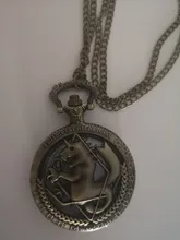 Reloj de bolsillo de dibujos animados Fullmetal Alchemist, de bronce, Vintage, Edward Elric Stars, con cadena de collar, P424
