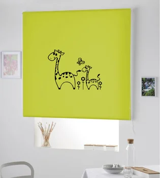 

Blind Iroa roll Child/Breast Giraffe and baby! ROLLER BLINDS TRANSLUCENT! (PISTACHIO 100X175)
