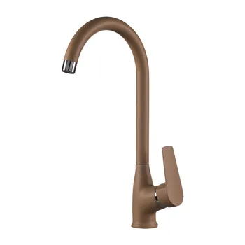 

Single handle (35mm) kitchen faucet with high swivel surplus, beige granite