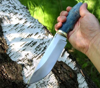 

Knife Hunter made of steel x12mf with a handle of stable Karelian Birch.