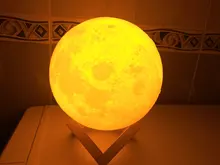 Night-Light Moon-Lamp Touch-Switch Bedroom-Decoration LED Birthday-Gift 3d-Print Rechargeable
