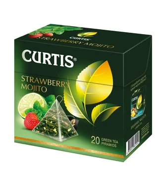 

Tea Curtis "Strawberry Mojito", green with additives, 20 Pyramids