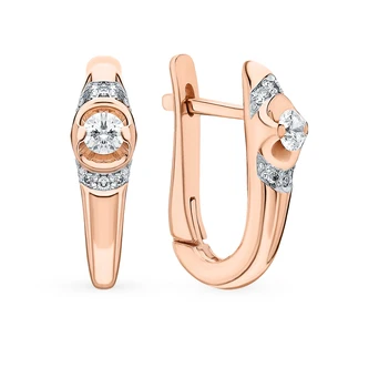 

Gold earrings with diamonds sunlight sample 585