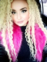 FASHION IDOL-mechones de pelo rizado Afro, extensiones de cabello sintético de Color rubio 613, Color natural, 6 uds., 20, 22 y 24 pulgadas