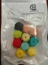 Mabomasticar-Cuentas de dentición hexagonales de 17mm, 10 Uds., grado alimenticio, sin BPA, cuentas de silicona suave, mordedores de bebé, joyería para chupete
