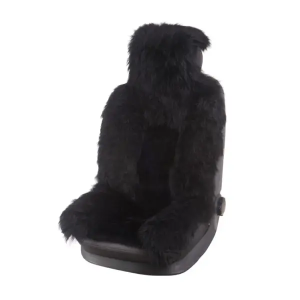 1 PCs fur cape car natural fur with combination black white light gray Universal size for all auto ► Photo 2/3