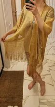 Borla bikini dorado cubierta de playa Sexy túnicas de vestir para las mujeres ropa de verano de 2020 ver a través de traje de baño cover-ups vestido nuevo