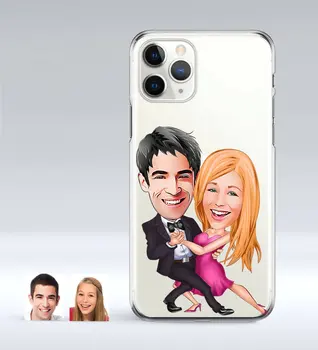 

Personalized Valentine Caricature of iPhone 11 Pro Slim Transparent Silicone Phone Kapağı-13