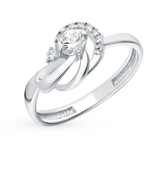 

Silver ring with cubic zirconia sunlight sample 925
