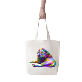 

Angemiel Bag Big Color Extending Lion Picture Shopping Beach Tote Bag