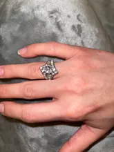 Clásico de lujo blanco Oval anillo de oro CZ propuesta de matrimonio de las mujeres bien regalo de la joyería de moda de fiesta de novia anillo de compromiso