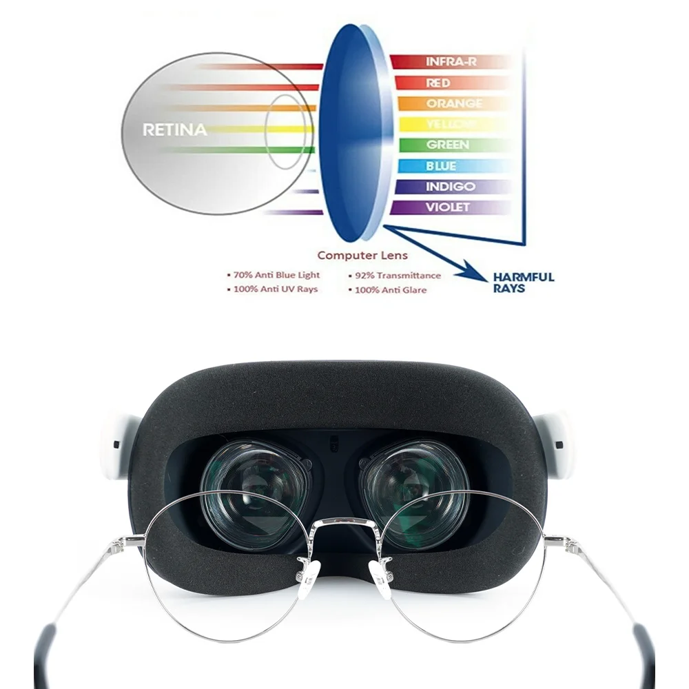 Lente de Óculos Lentes de Prescrição vr para Oculus Miopia Anti Azul Magnéticos Insere Quest 2 Óculos Luz - Image 3