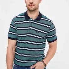 Дефакто мужская полосатая трикотажная рубашка поло, Мужская Облегающая рубашка поло с коротким рукавом, повседневная мужская рубашка, топ Cloth-L0230AZ19SM