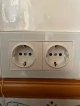 EU Standard Plug Glass-Panel Crystal Power-Socket Electrical Outlet Wall SRAN Multi-Way