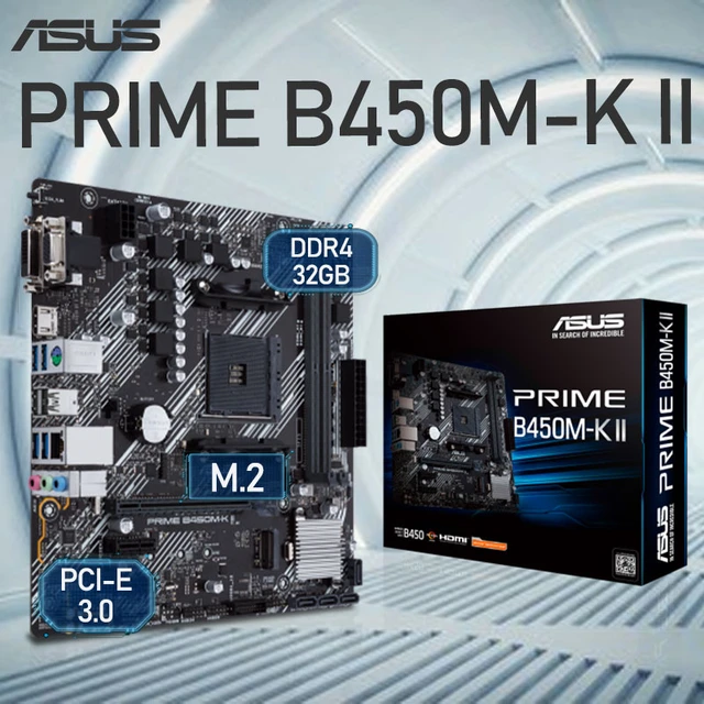 ASUS Prime B450M-K II AMD B450 Emplacement AM4 micro ATX